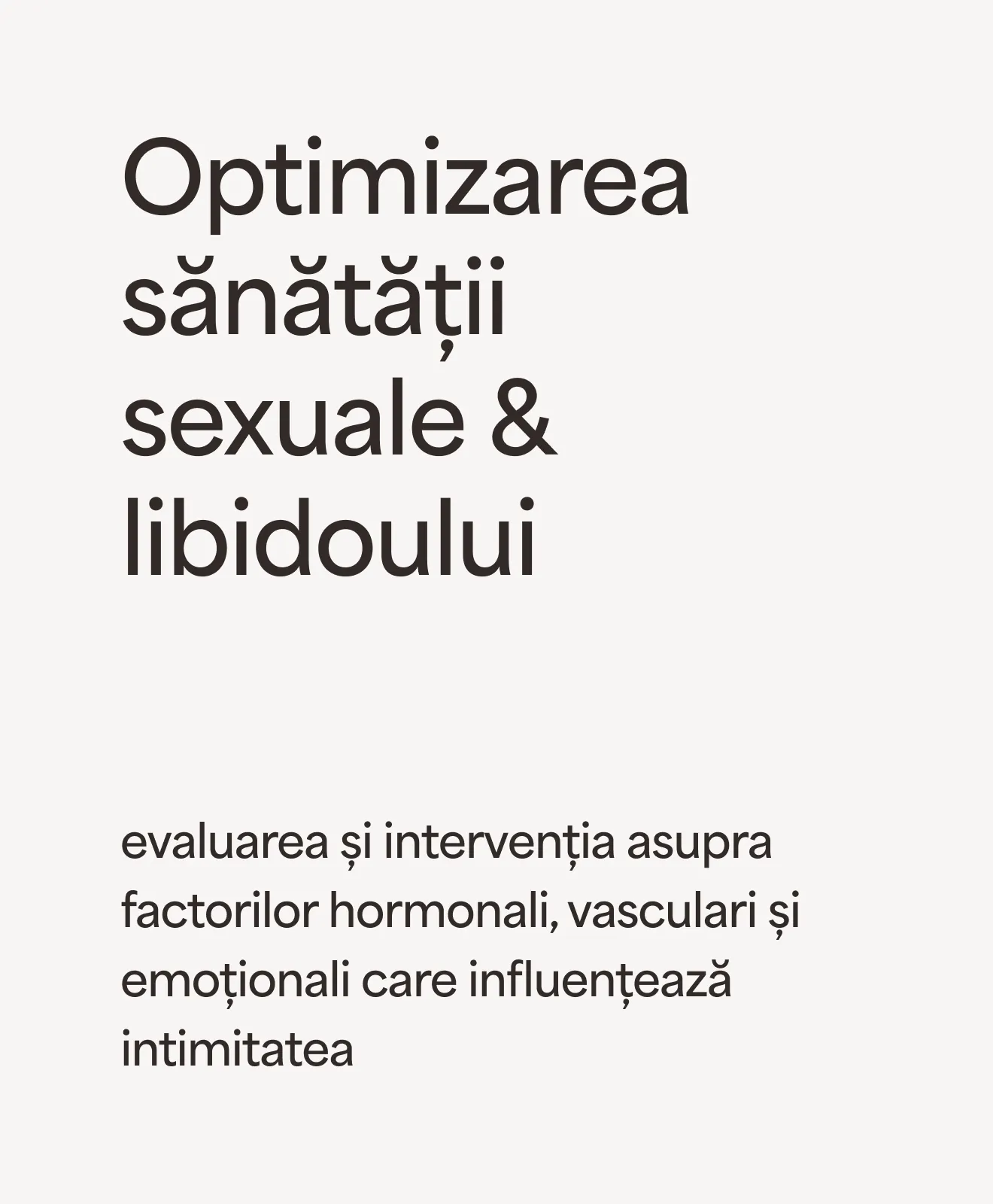 „Optimizarea sănătății sexuale & libidoului”: evaluarea și intervenția asupra factorilor hormonali, vasculari și emoționali care influențează intimitatea – beneficiu al programului AZEENA Balance 40+