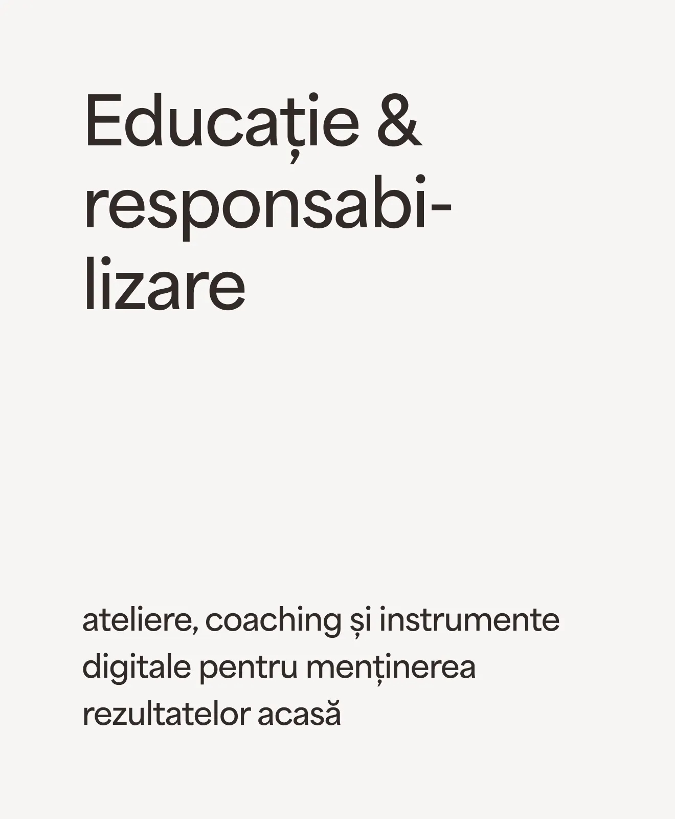 „Educație & responsabilizare”: ateliere, coaching și instrumente digitale pentru menținerea rezultatelor acasă – beneficiu al programului Detox & Anti-Inflammatory