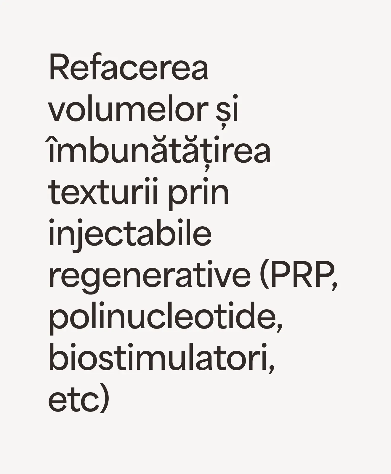 Refacerea volumelor și îmbunătățirea texturii prin injectabile regenerative (PRP, polinucleotide, biostimulatori, etc.) – beneficiu al programului Skin & Lift