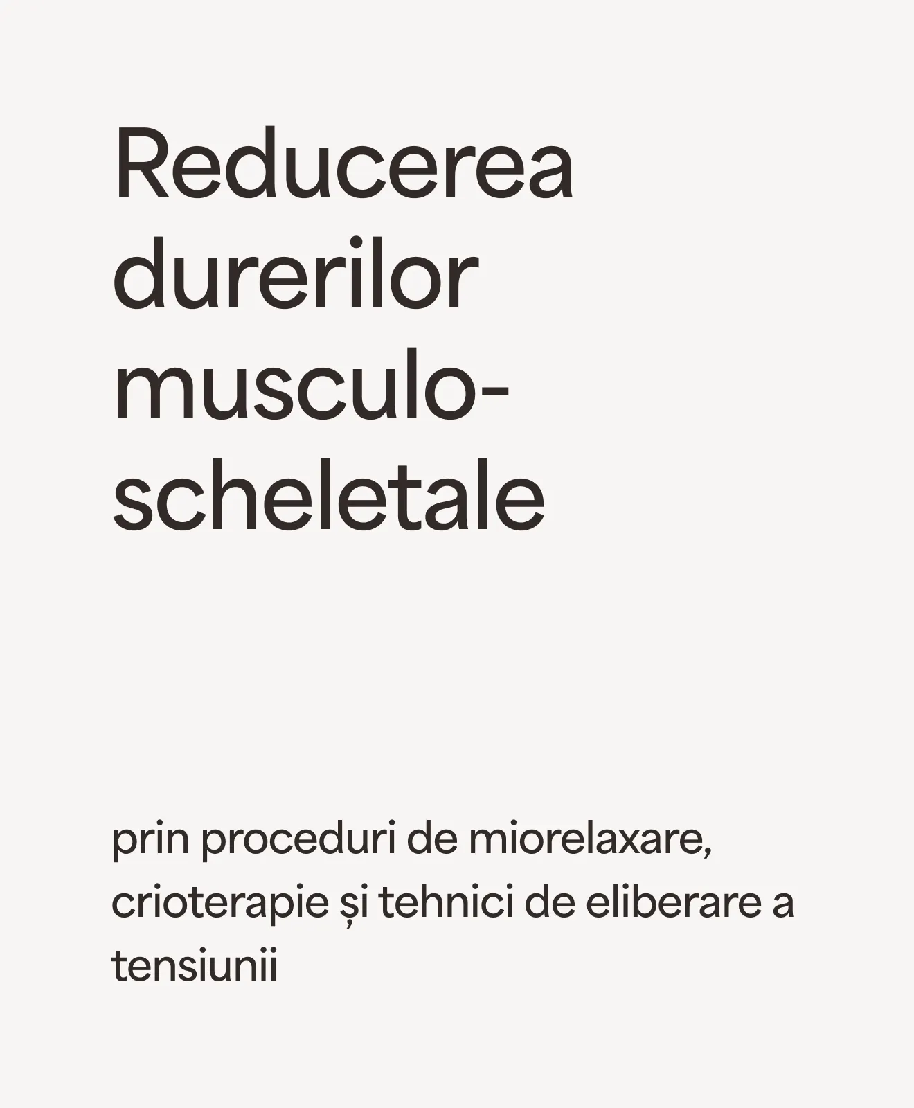 Reducerea durerilor musculo-scheletale prin proceduri de miorelaxare, crioterapie și tehnici de eliberare a tensiunii – beneficiu al programului Stress Reset