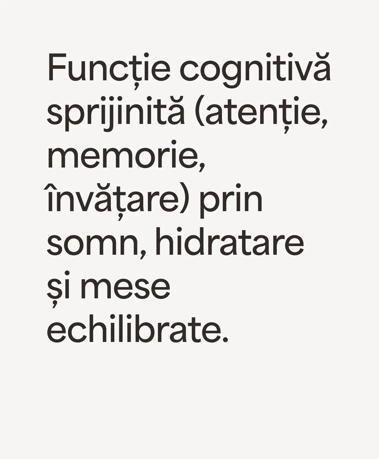 Funcție cognitivă sprijinită (atenție, memorie, învățare) prin somn, hidratare și mese echilibrate – beneficiu al programului Weight Management Kids
