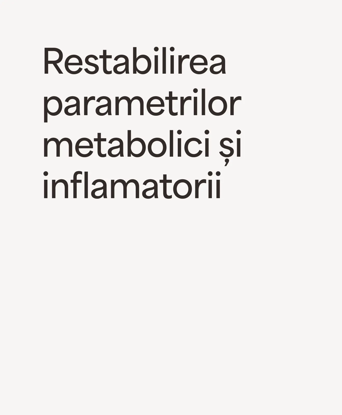 „Restabilirea parametrilor metabolici și inflamatorii” – beneficiu al programului Well-Aging
